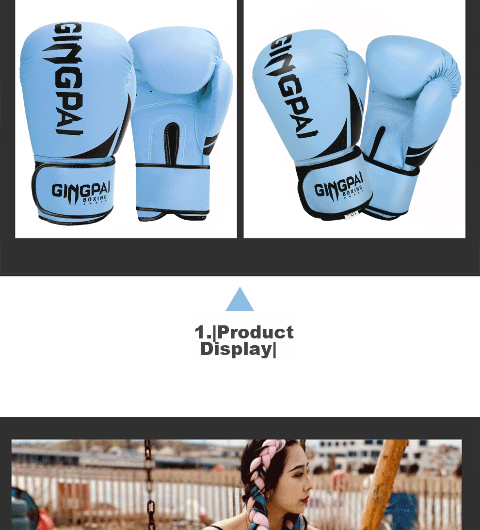 Jingpai Boxing Gloves Professional Punching Gloves for Fighting, Muay Thai, Children And Adults, Sanda, Punching Bag Gloves for Training And Competition, Breathable 3
