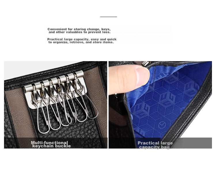 Goldlion Fashion Casual Key Case, Business Cowhide Key Case Gift Box, Birthday Gift for Gifting 8