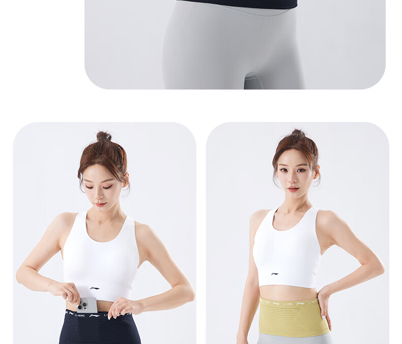 LI-NING Running Waist Bag Men Sports Bag Women Phone Holder Cycling Waist Pack Black L 26