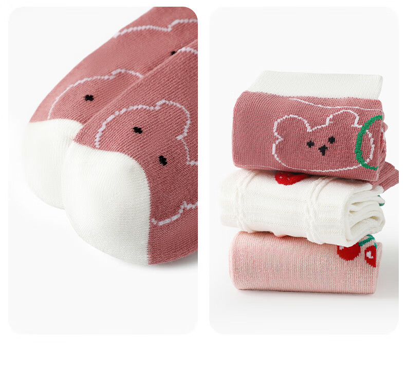 LangSha Children's Socks, Girls' Spring Autumn Winter All-Season Mid-Calf Cotton Socks, Comfortable Elastic Breathable Princess Socks for Older Girls 15
