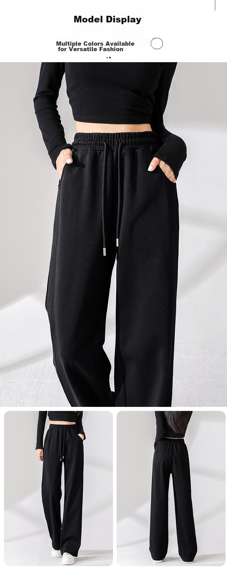 Baleno Fashion Patchwork Straight-Leg Pants for Women, New Spring 2026 High-Waisted Draping Slimming Comfortable Versatile Casual Trousers 13