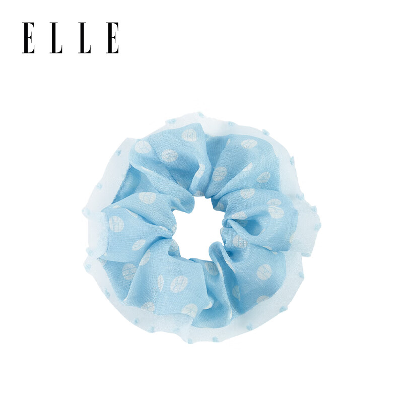 ELLE Fashion French Polka Dot Hair Tie, Ponytail Holder, Hair Band, Gift for Girlfriend
