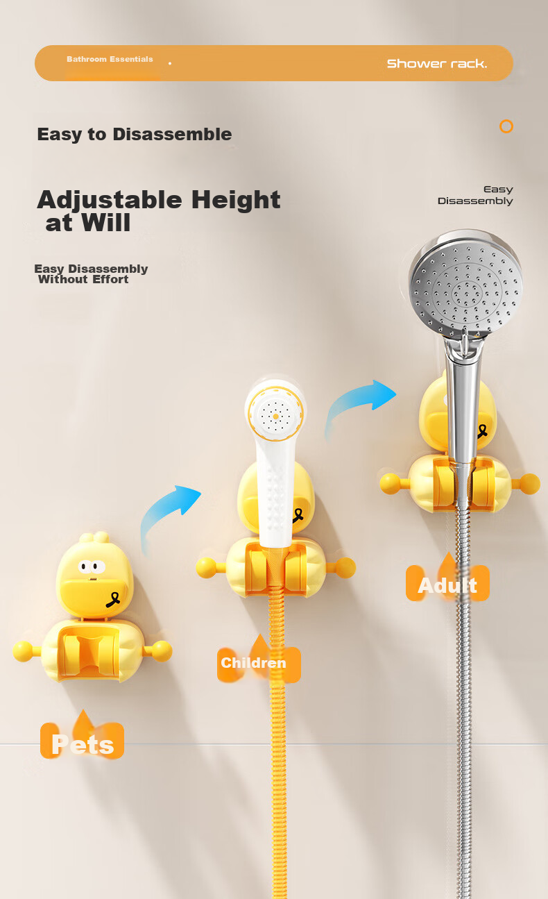 Fanyejia Suction Cup Shower Head Holder, Fixed Device for Home Bathroom, No Drilling Required, Adjustable And Movable Shower Head Bracket for Childre 8