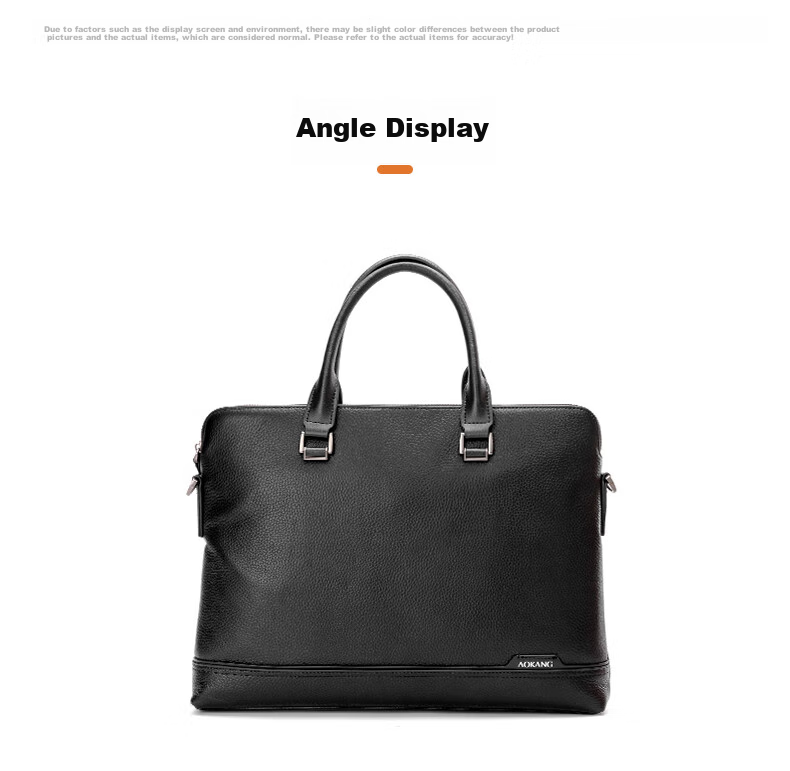Aokang Briefcase, Business Bag for Men, Handheld Bag, Top-Grain Leather Laptop Bag, Birthday Gift for Husband 13