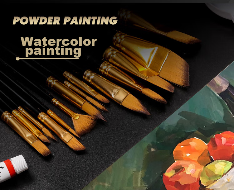 Mont Marte Brush Set of 4 Gouache Brushes, Student Art Exam Hand-Drawn Art Supplies, Gouache Acrylic Oil Painting Watercolor Paint Brushes BMHS0063 Sketching Markers Drawing 20