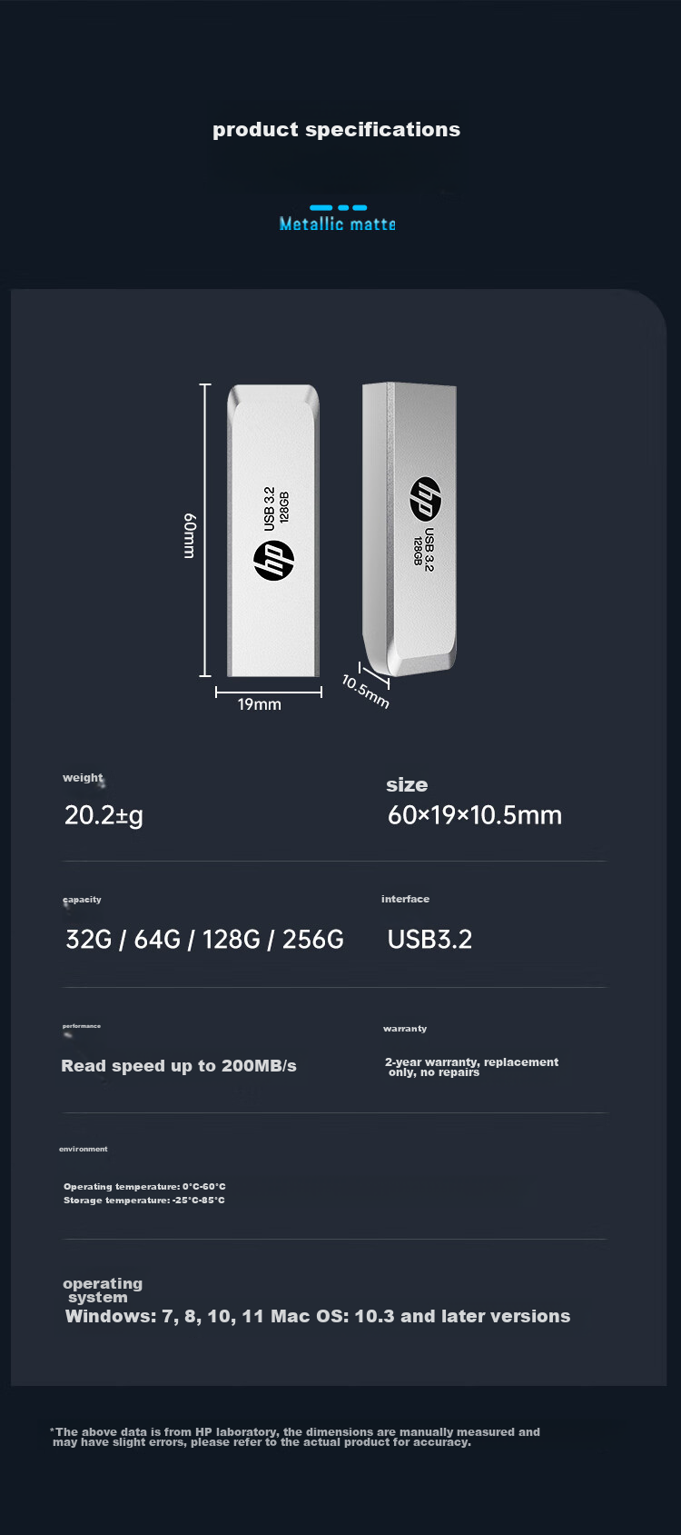 HP 32GB USB3.2 Gen1 Flash Drive, 819w Metal USB Stick, Extendable High-Speed Read/Write Large Capacity Flash Drive, Quality Stylish Portable Thumb Drive 14