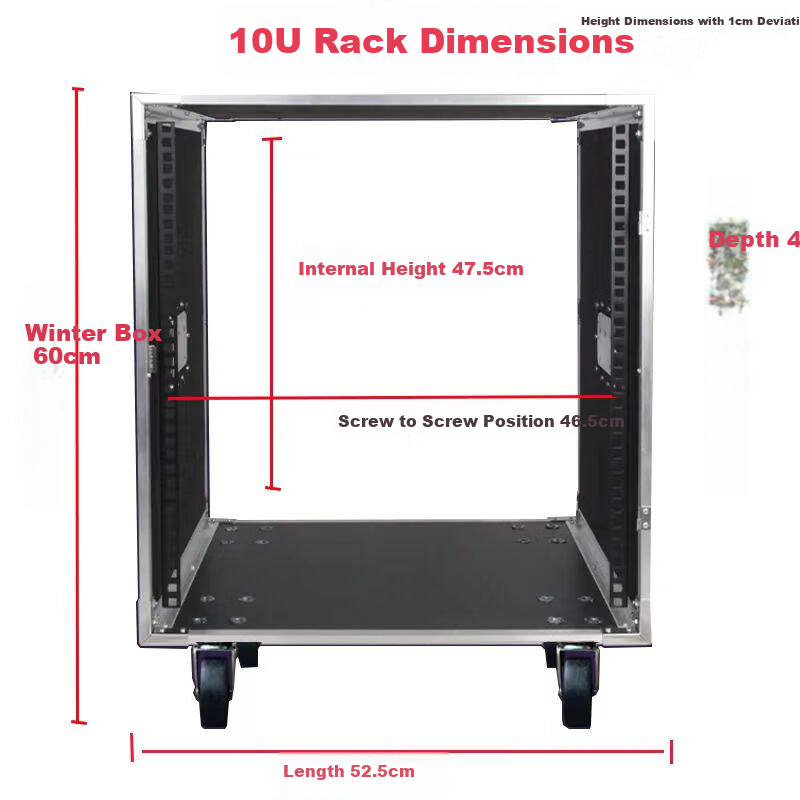 Shuledi ABS-80U Audio Rack, Speaker Cabinet, 16U Rack, Mobile Cabinet with Wheels, Equipment Rack for Amplifiers, Microphones, Main Units, Mixing Console, Square Aviation Case, Performance Use without Doors 9
