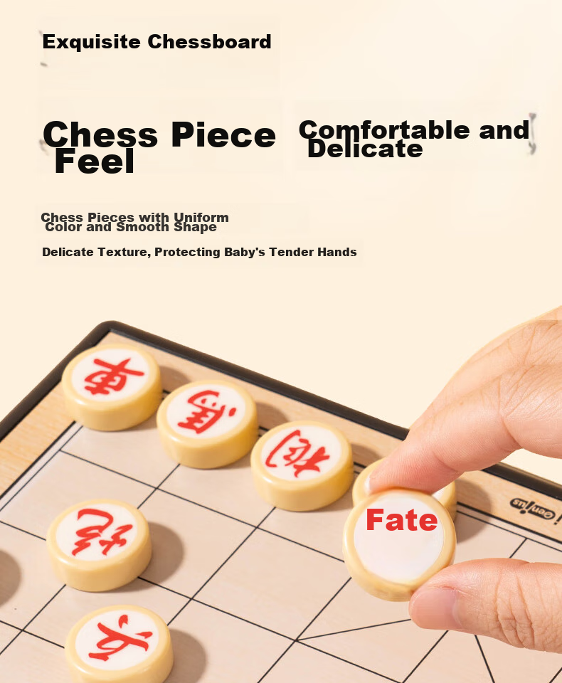 Deli Portable Folding Chess Board for Children, Students, Adults, Beginners, Magnetic Chess Set, Camping Game, Educational Board Game, Back-To Gift 7