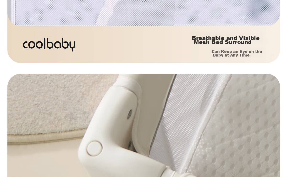 Coolbaby Adjustable Height Portable Multifunctional Foldable Crib for Newborns, Space Walker Gray Upgraded Versio 33