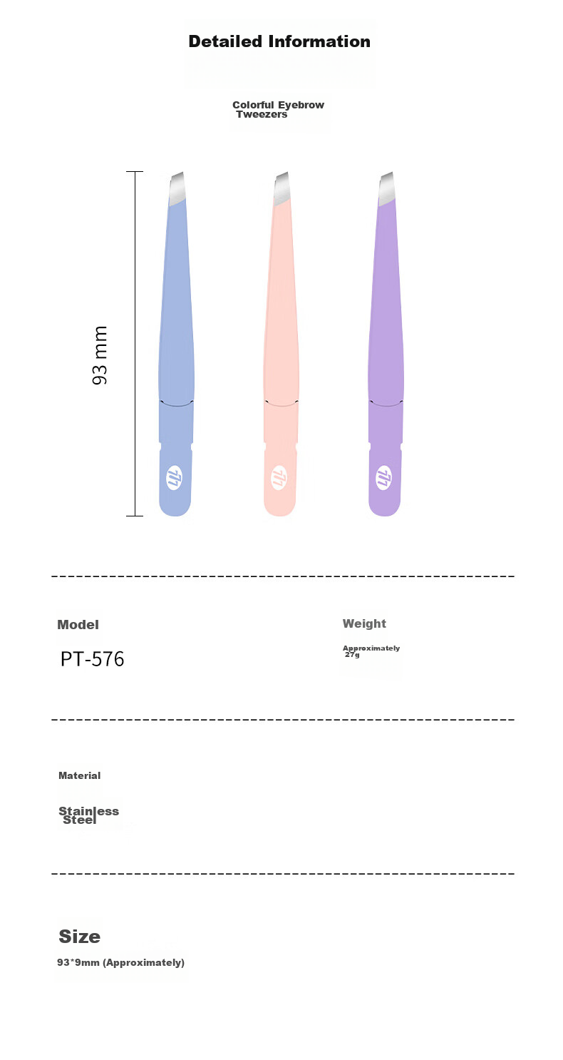 THREE SEVEN Eyebrow Tweezers, Hair Removal Tool, Small Tweezer for Plucking Beard And Mustache, Hair Removal Pliers, Eyebrow Plucking Tool, Single Piece, 576 Purple 7