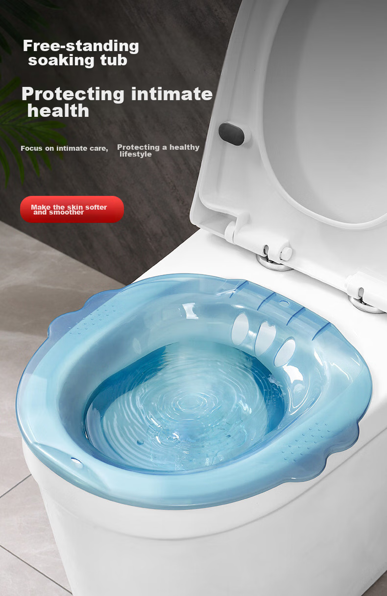 HOY BELL Sitz Bath Basin for Postpartum Women's Perineal Care, Male And Female Intimate Cleansing Basin, Medication Soaking without Squatting, Flushable Toilet Seat 1