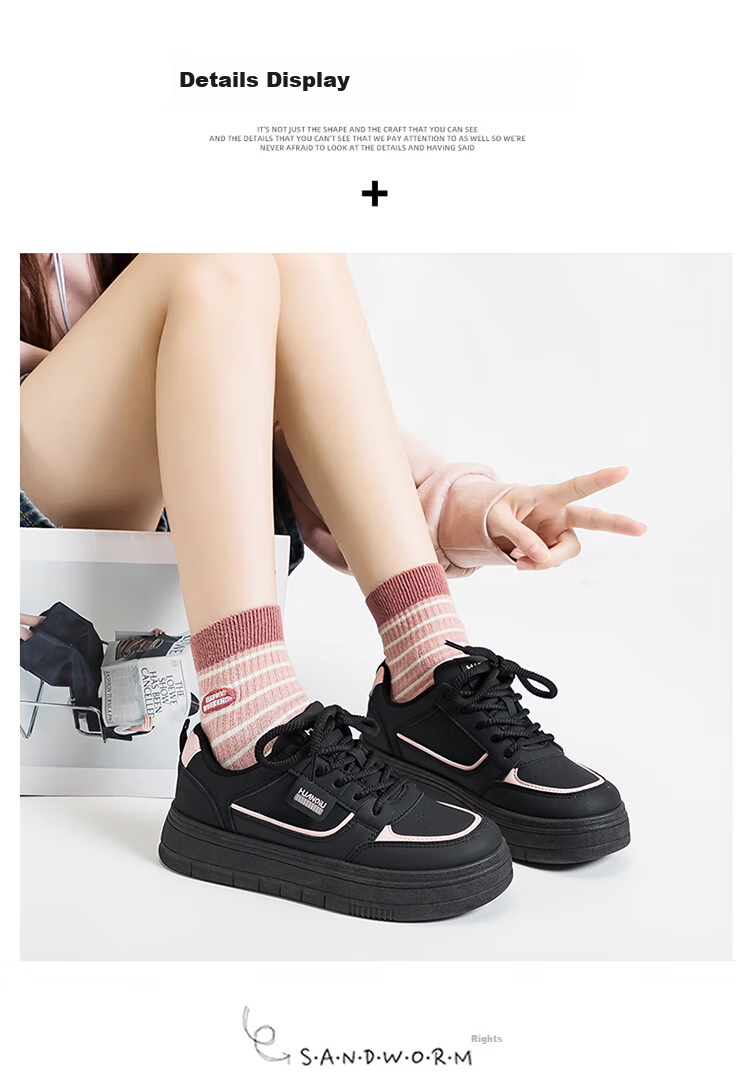 Global Spring 2026 Women's Original Ins Trendy Moon Brown College Style Comfortable Fashion Versatile White Sneakers 16