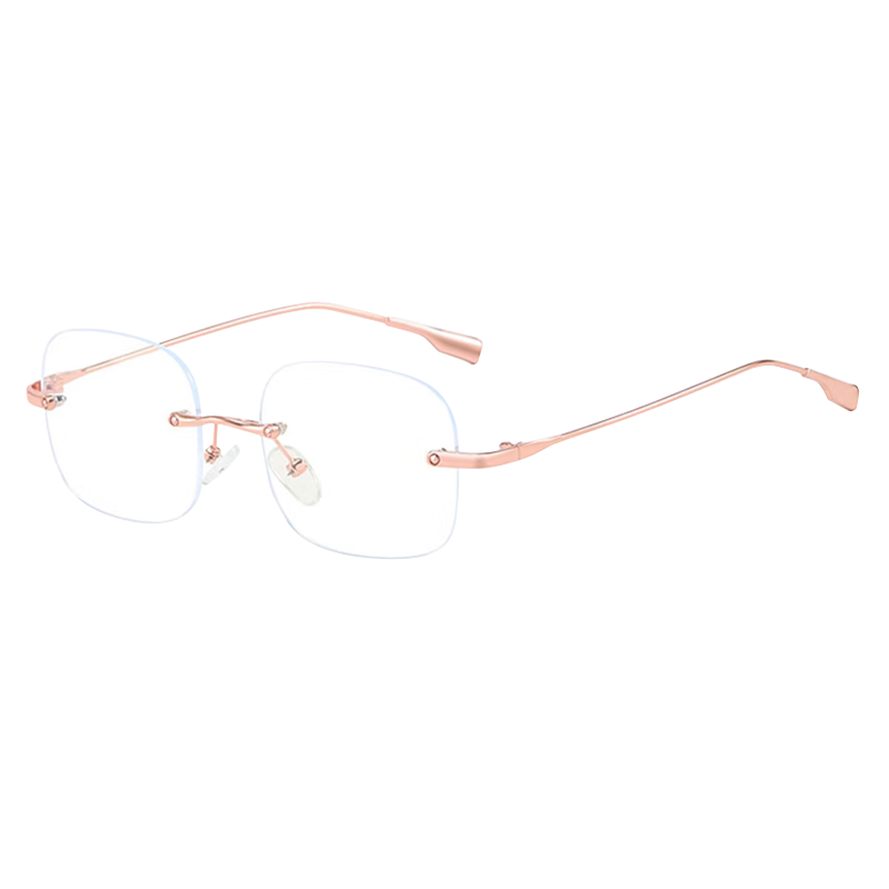 LESCA LUNETIER Ultra-Light Pure Titanium Frameless Women's Anti-Blue Light High-End Gold Wire Frame Rose Gold 200 Degree Myopia