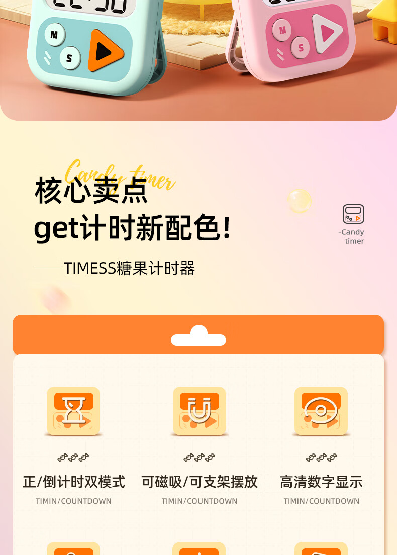 Timess X Disney Collaboration Visual Timer, Kitchen Cooking Timer, Student Dopamine Time Management Device, Back-To Gift 2