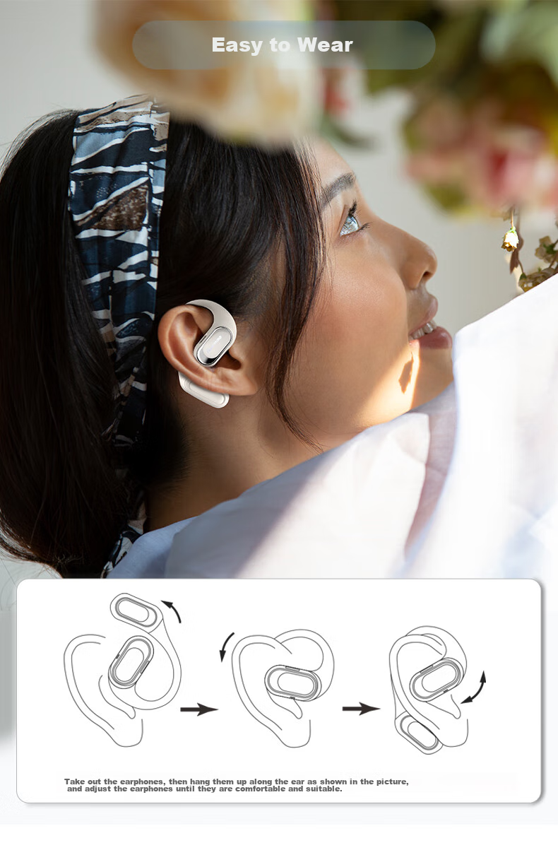 Newmine Q10 Bone Conduction Bluetooth Headphones, Wireless Ear-Hook Style, Open-Ear Design, Sports Running Noise-Cancelling, Long Battery Life, Compatible with Xiaomi And Apple 17