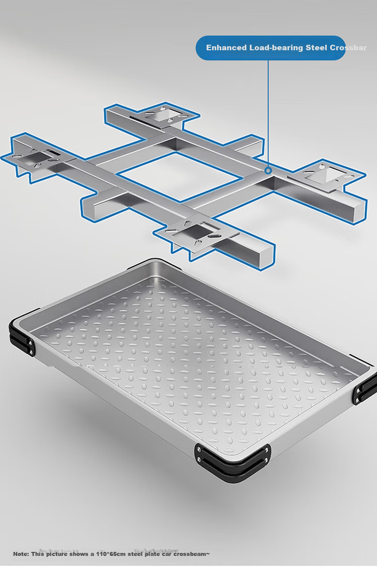 Paiying Steel Plate Flatbed Cart, Small Push Cart, Cargo Trolley, Hand Truck, Small Trailer, Folding Transport Cart, 70*42cm 6