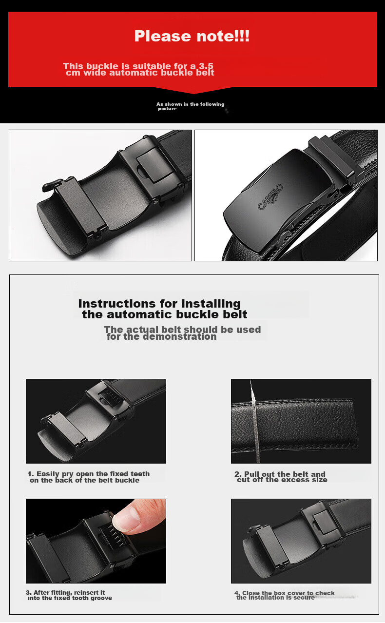 CARTELO Men's Automatic Buckle Belt Buckle, Business Accessory, Casual Simple Belt Buckle, Gift for Boyfriend 12