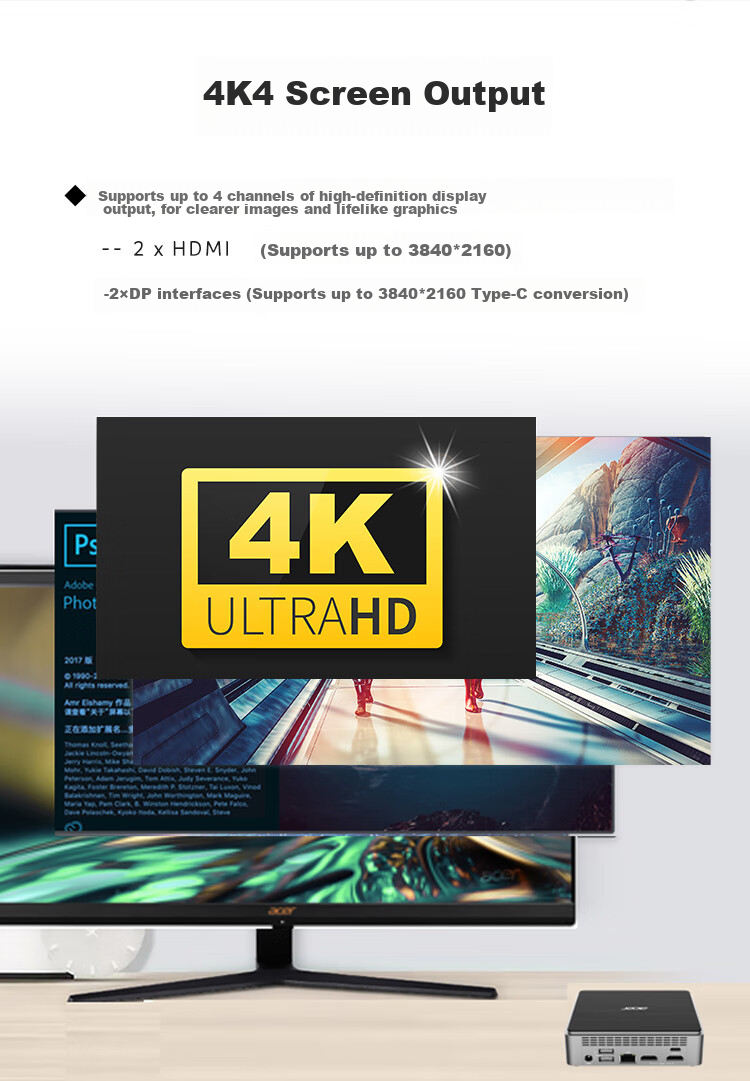 Acer Extraordinary GO Mini PC Desktop Computer Mini Office (Intel New Twin Lake N150, 8GB RAM, 256GB SSD) Custom Editio 5