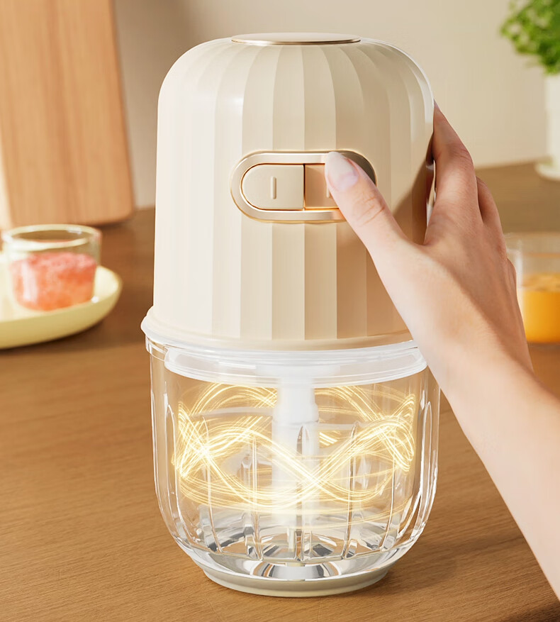 Bear Baby Food Processor, Multifunctional Small Mini Grinder And Blender, Garlic Masher, 8 Blades Single Cup Single Blade 14