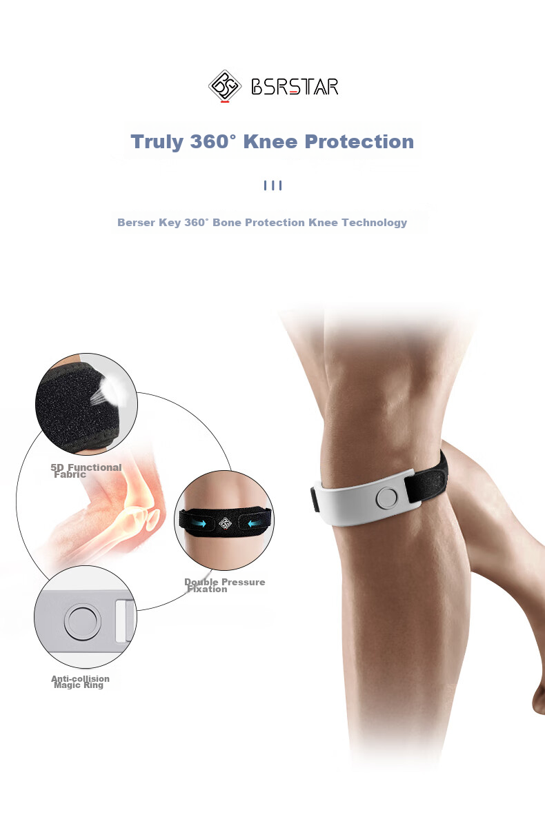 Bestray 5D Functional Patellar Strap, Sports Knee Brace, Badminton Running Jump Rope Basketball Patella Fixatio 9