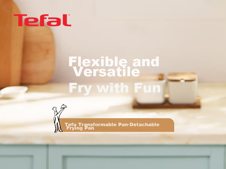 Tefal Detachable Frying Pan 26cm Convertible Baking Dish Cookware Compatible with Induction Cooker And Oven, Titanium Non-Stick Pot Can Be Washed in Dishwasher 6