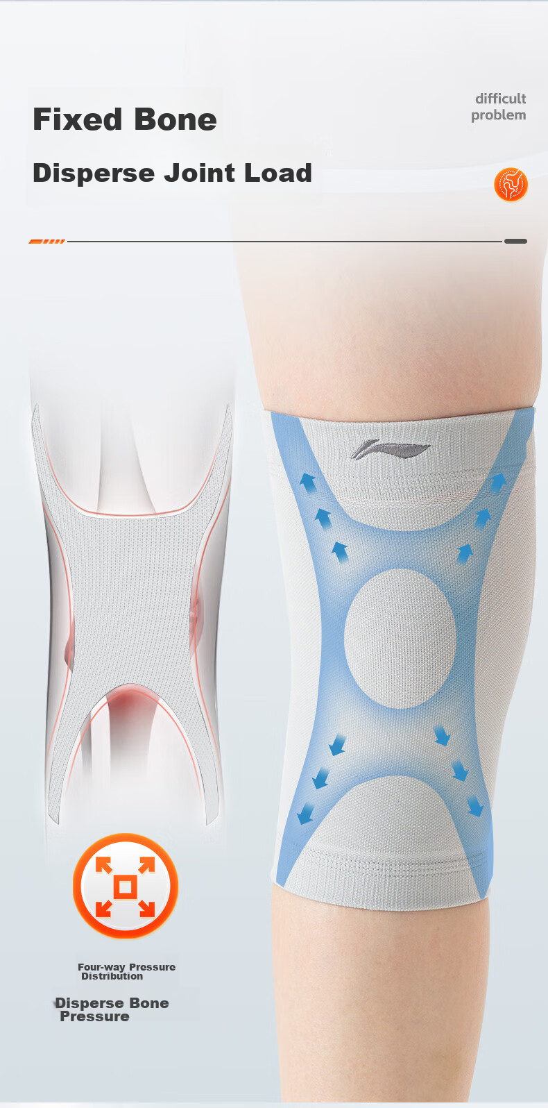 Li-Ning Knee Brace for Sports, Running, Warmth, Women's Cold Legs, Meniscus Injury, Specialized for Knees in Basketball, Badminton, Patella Protection, Hiking 10