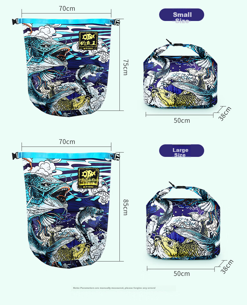 Diaoyuwang Live Fish Bag, Waterproof Thickened Fish Protection Pack, Fishing Foldable Fish Bag, Fish Storage Bag, Fishing Tackle, Small Size 2