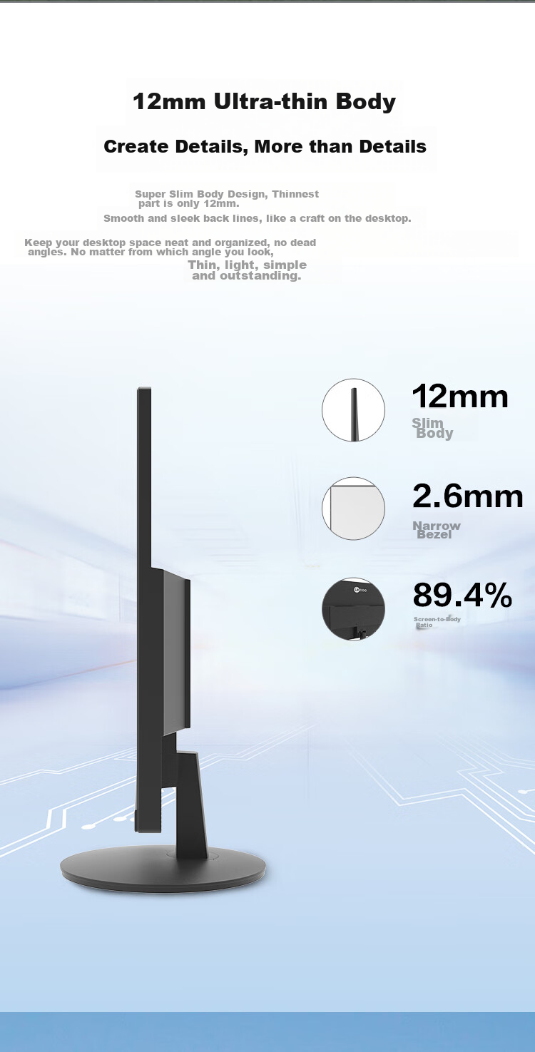 Lenovo Lecoo, 27-Inch IPS, 100Hz Refresh Rate, Full HD, 103% SRGB Wide Color Gamut, Narrow Bezel, Wide Viewing Angle, Computer Monitor for Office And Gaming, B2728-R 6