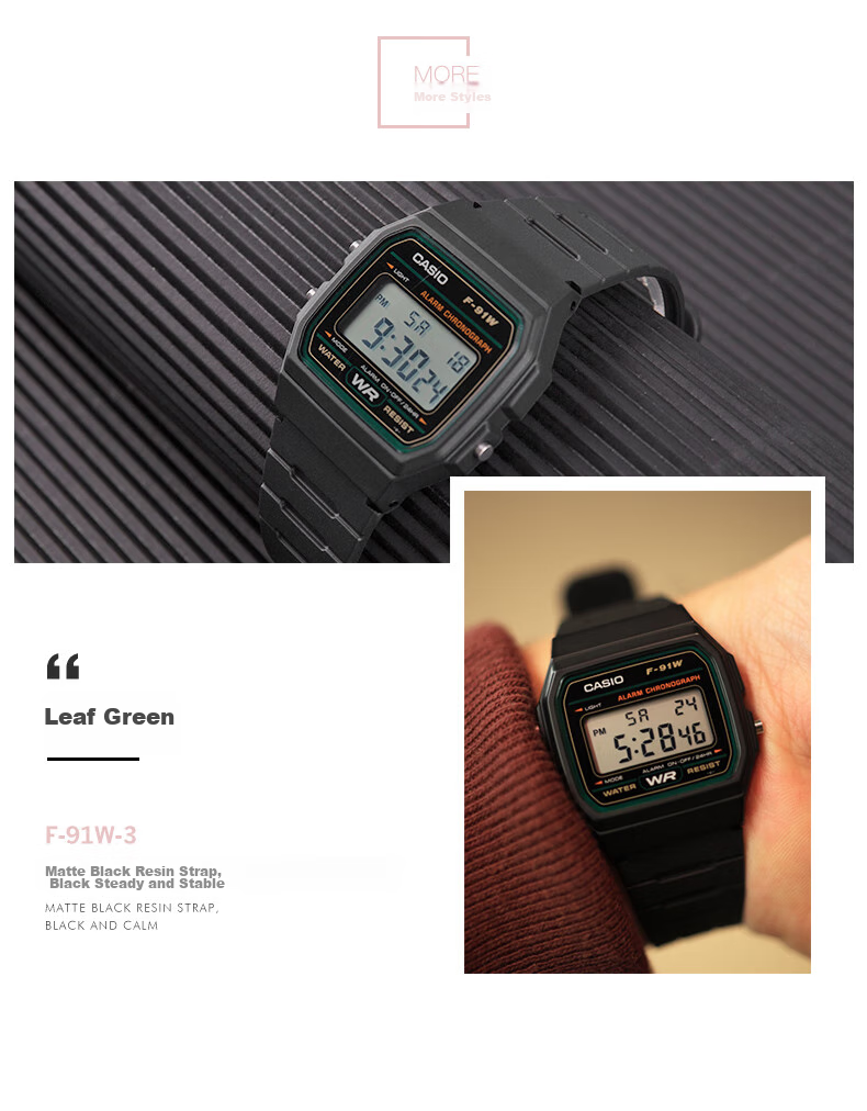 Casio Watch, Men's Retro Small Square Sports Waterproof Student Watch for Men And Women, F91W Series Watch W-218H 7