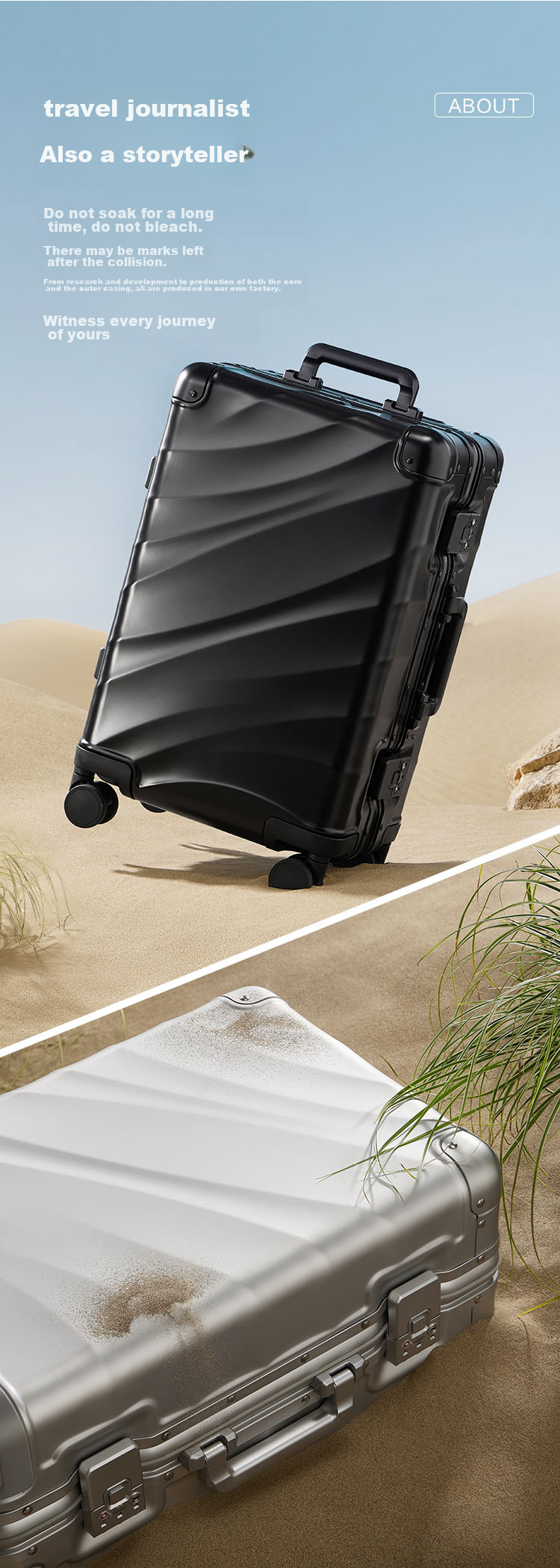 JD Original "Universal Gravity" Aluminum-Magnesium Alloy Large Capacity Suitcase, 20-Inch Trolley Case, Travel Luggage, Carry-On Case, Silver Color 6