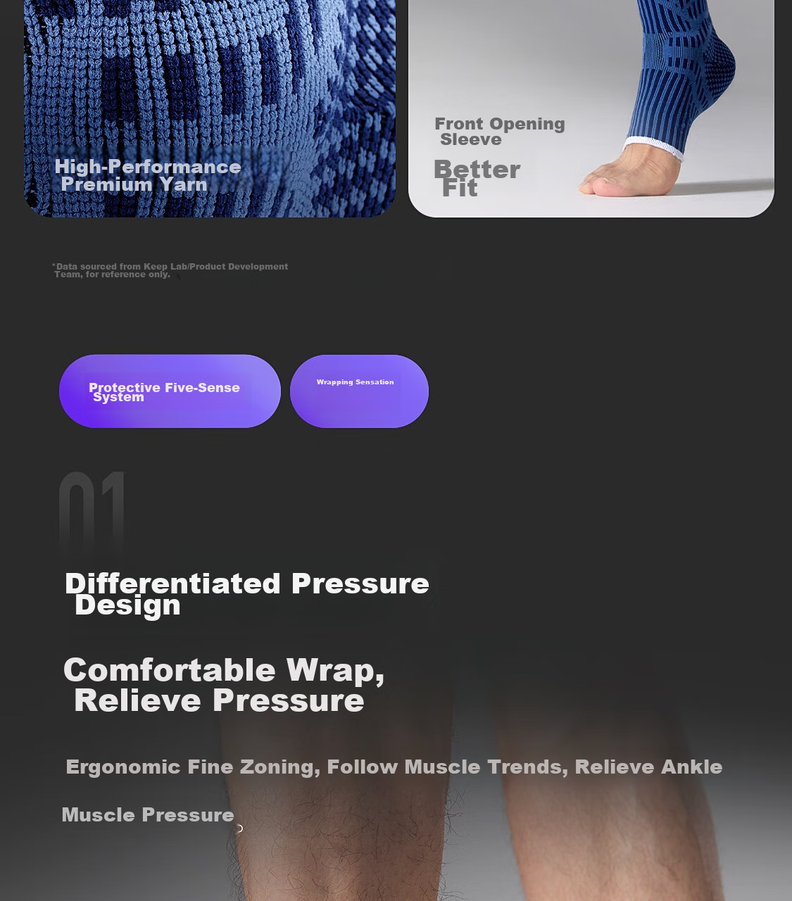Keep Ankle Ligament Injury Sports Basketball Football Anti-Sprain Fixation Brace Ankle Joint Protection Sleeve [Single Pack] 9