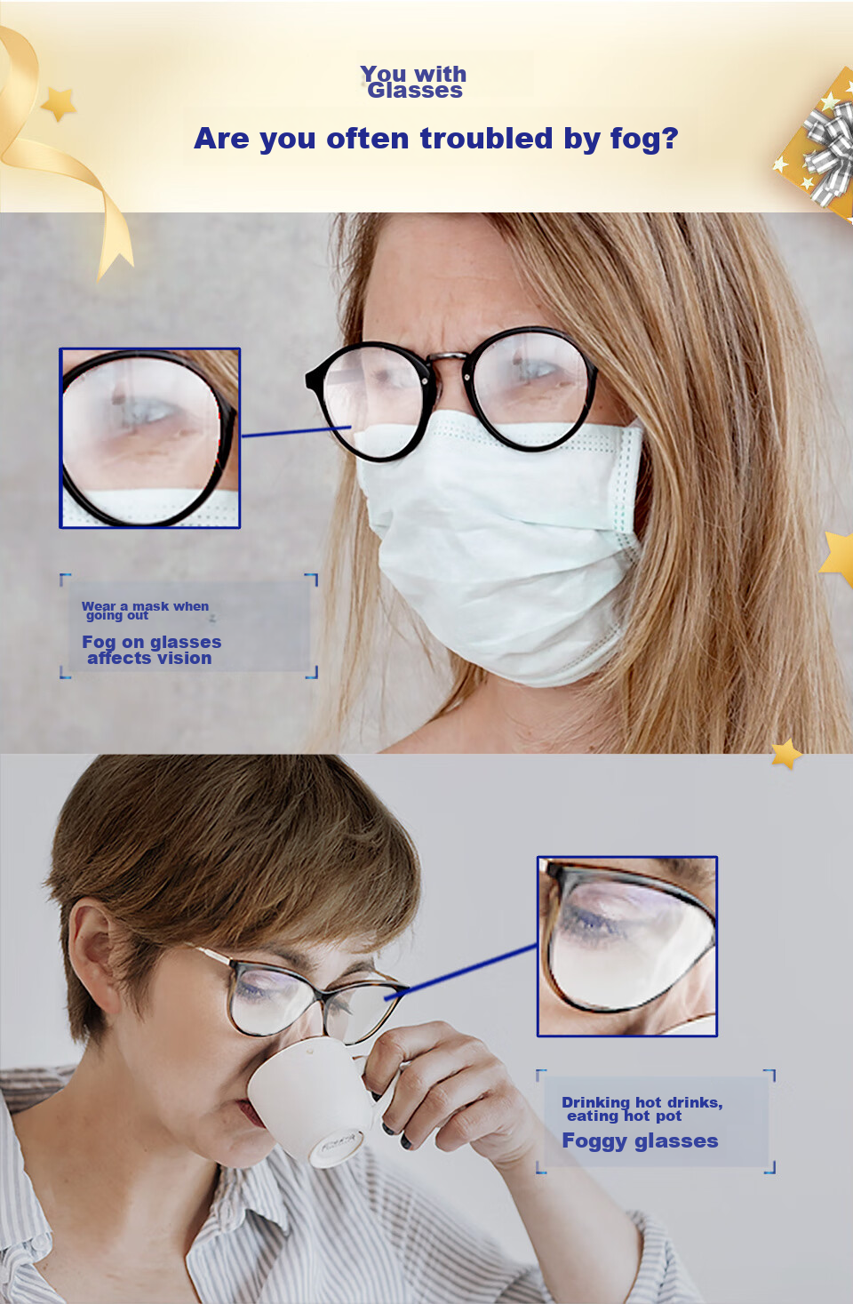 ZEISS Anti-Fog Cleaning Wipes for Glasses, Lenses, Goggles, Swimming Goggles, And Myopia Glasses - Anti-Fog Paper Towels, 100 Sheets 2
