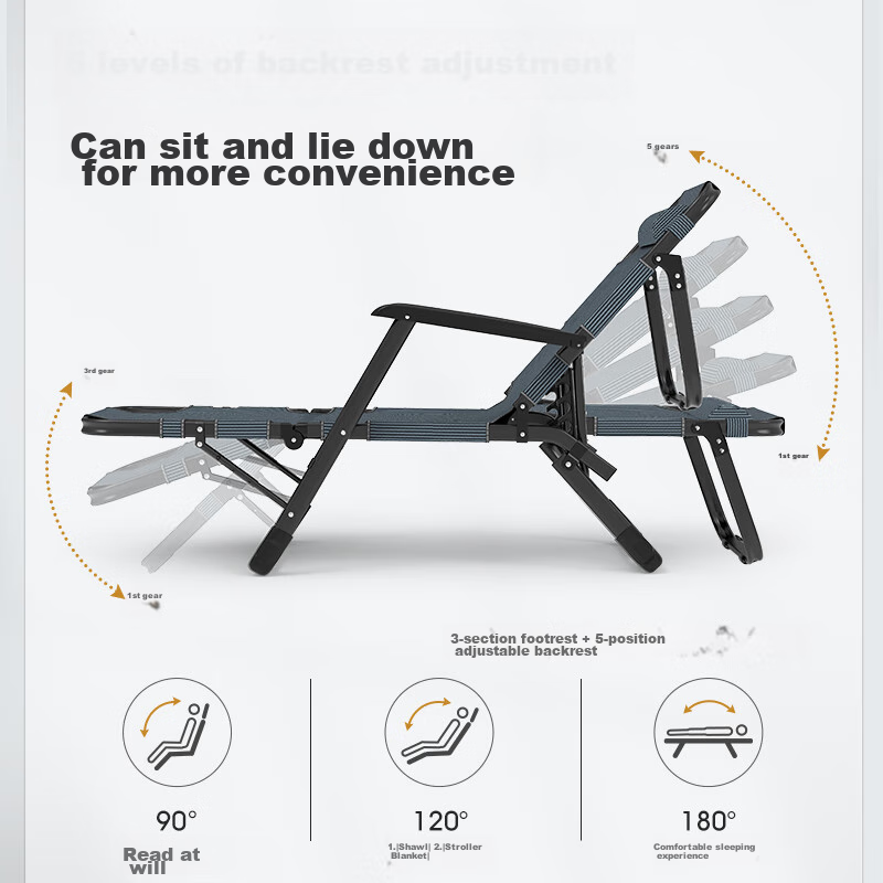 Restar Folding Chair for Office Nap, Hospital Companion Care, Portable Leisure Chair, Lounge Chair with Upgraded Oxford Fabric