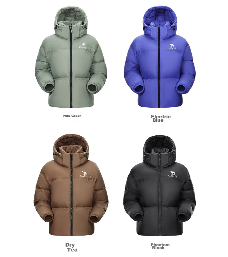 CAMEL [Black Diamond Series] Women's Short Outdoor down Jacket, Ladies' Thickened Warm Hooded Puffer down Coat 15