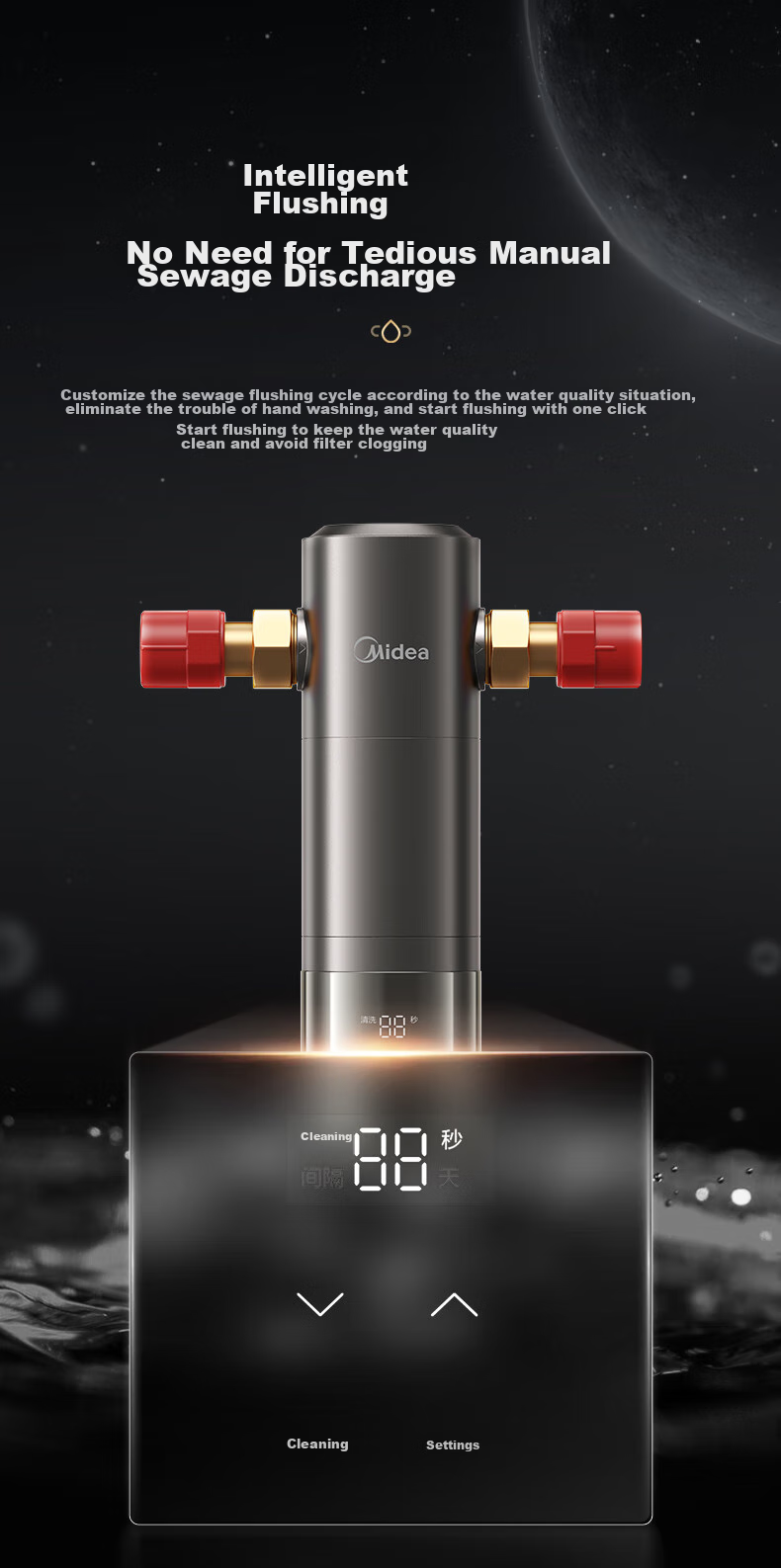 Midea Core-Saving Direct Drinking Water Purifier Set [Baize Max1200G + Pre-Filter-25pro], Under-Sink Smart Faucet, RO Reverse Osmosis Household All-In Drinking Water System 27