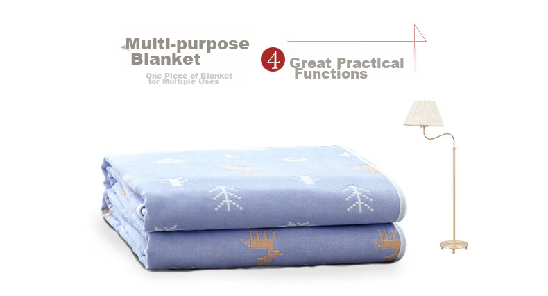 Hengyuanxiang Pure Cotton Gauze Towel Blanket, Six-Layer Thickened, Summer Quilt, Office And Children's Air Conditioning Blanket, 150×200CM 10
