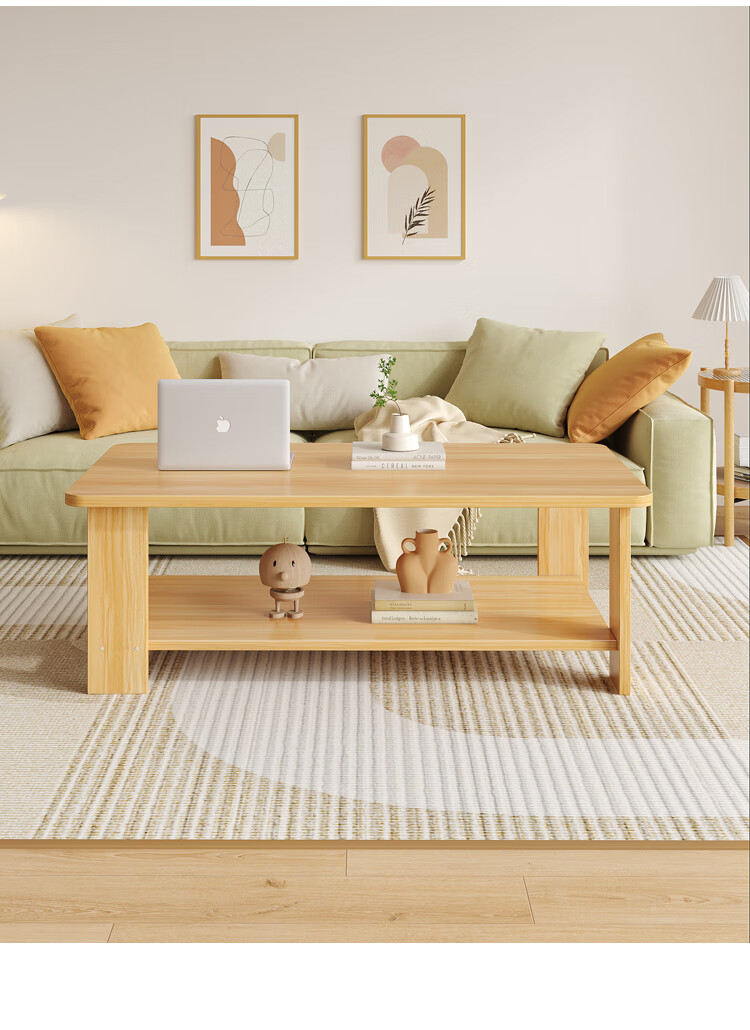 Gupujia Coffee Table, Simple Modern Sofa Side Table with Storage, Double-Layer Small Tea Table for Small Apartments And Balcony 10