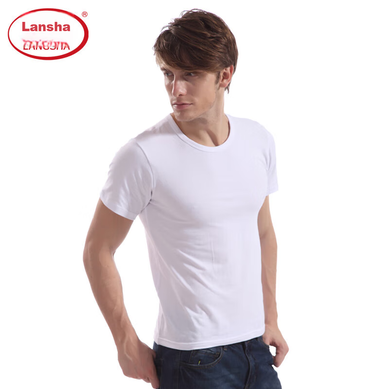 LangSha Short-Sleeve Tank Top for Men, Lightweight Solid Color Athletic Elastic Slim-Fit Undershirt for Me