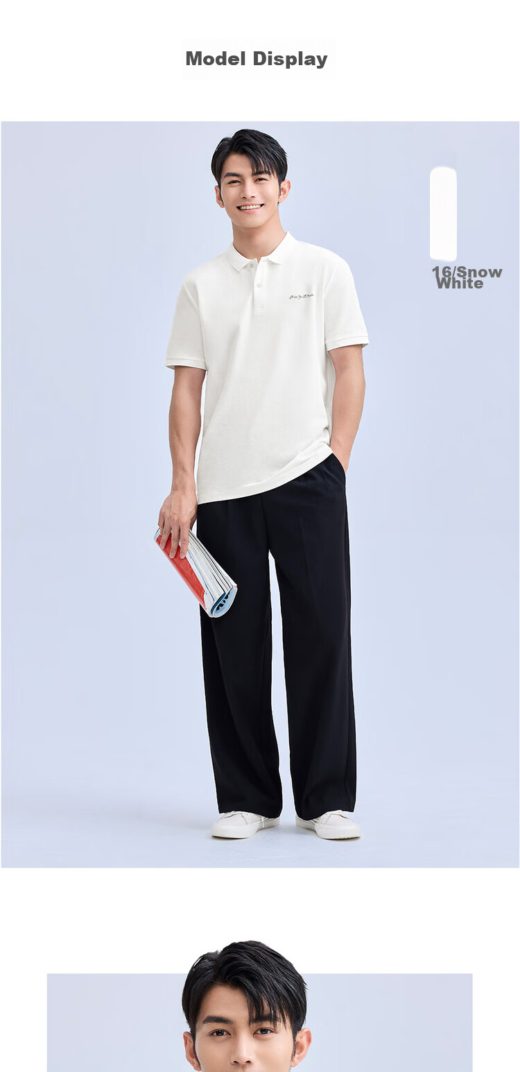 Giordano Comfortable Antibacterial Polo Shirt for Men, High-Tech Ice Oxygen Cooling Embroidered Collar Short-Sleeve Top 01014381 9