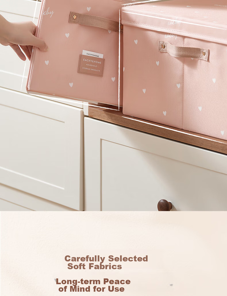 EACHY Foldable Clothes Storage Box, 40L Capacity, Pink Color, 1 Piece 14