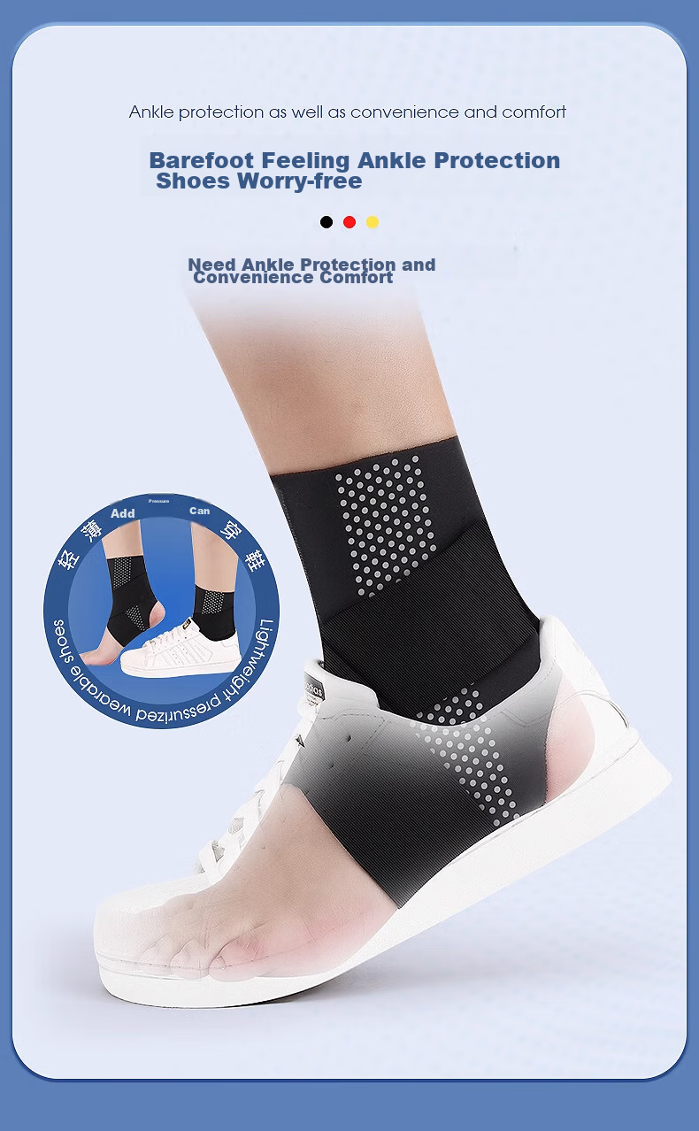 Chidong Ankle Support Bandage for Sports Protection, Basketball Running Sprain Prevention, Breathable Black Pair, Size L 8