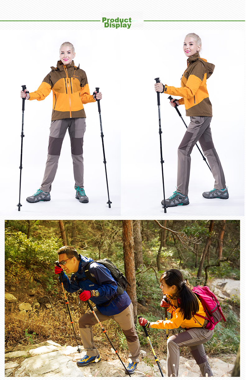Lubinxun Carbon Fiber Ultra-Light Trekking Pole with External Lock, Straight Handle, Folding And Collapsible Three-Section Design, Glossy Black 10