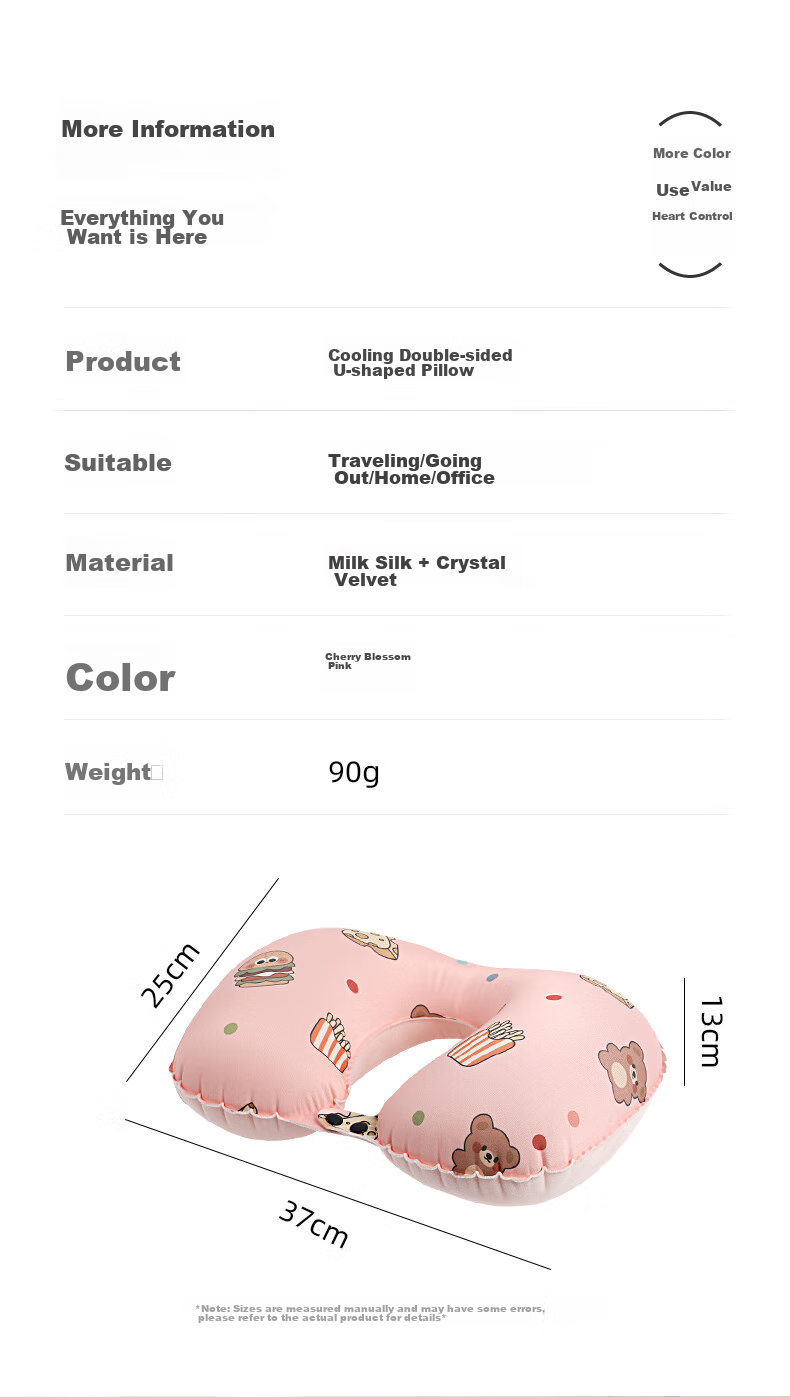 Lehuolvxing Inflatable U-Shaped Neck Pillow, Travel Portable Neck Support, Car Headrest, Airplane And High-Speed Rail Essential, Sleeping Aid 1