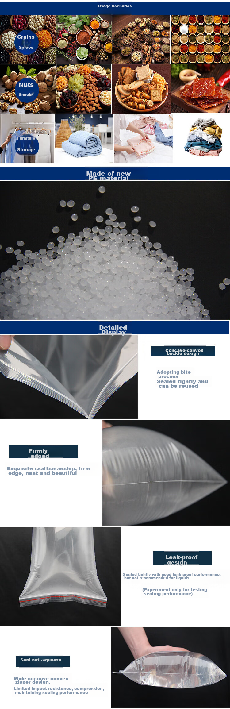 Gongbaili No. 5 Self-Sealing Bags, Sample Retention Bags, Plastic Bags, Sealing Bags, Food-Grade Sample Bags, Sealing Bags, Thickened Laboratory Packaging Bags, 10*15cm, 8 Mil Thickness, 5 Packs/500 Pieces in Total 2