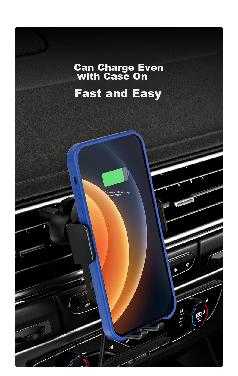 MOMAX Car Phone Holder, 15W Wireless Fast Charging Car Phone Mount, Magnetic Air Vent Navigation Stand 5