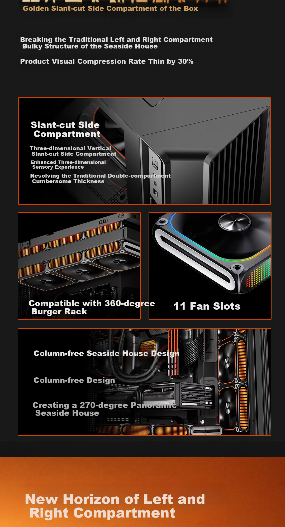 Aigo Starry Sky White Gaming Desktop Computer Case, ATX Motherboard, Supports 360mm Water Cooling, Left And Right Compartment Design, 5090 Graphics Card Compatible 2