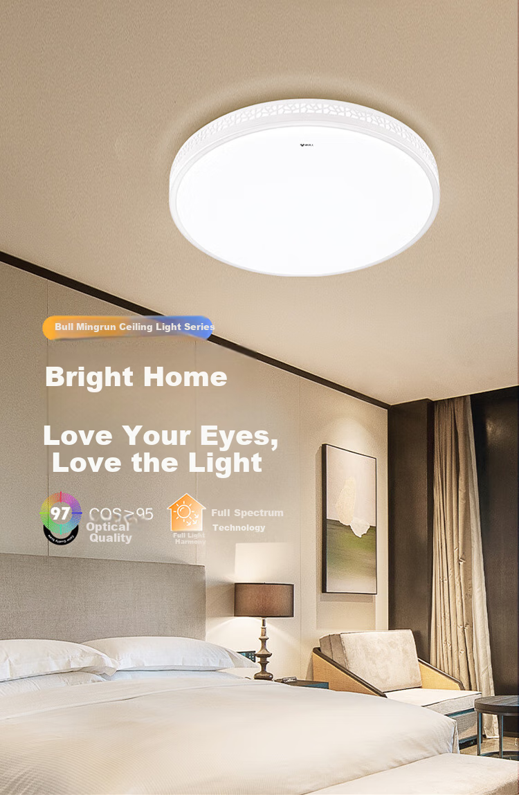 BULL Ceiling Light Mingrun Full Spectrum Living Room Lamp Stepless Dimming 130W Ra97 Color Rendering Index [All-Inclusive Price] 1