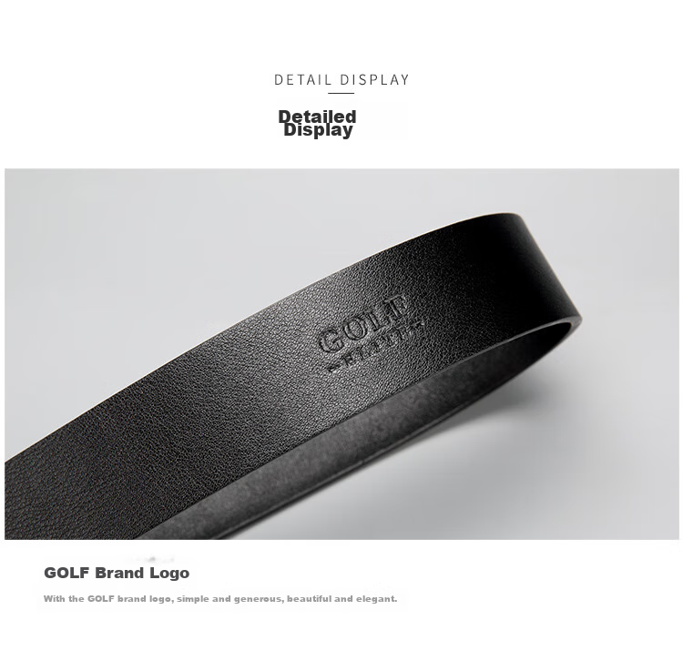 GOLF Top-Grain Leather Men's Belt with Buckle, Business Casual Trouser Belt, Gift Box Set, Gift for Boyfriend Or Father 14
