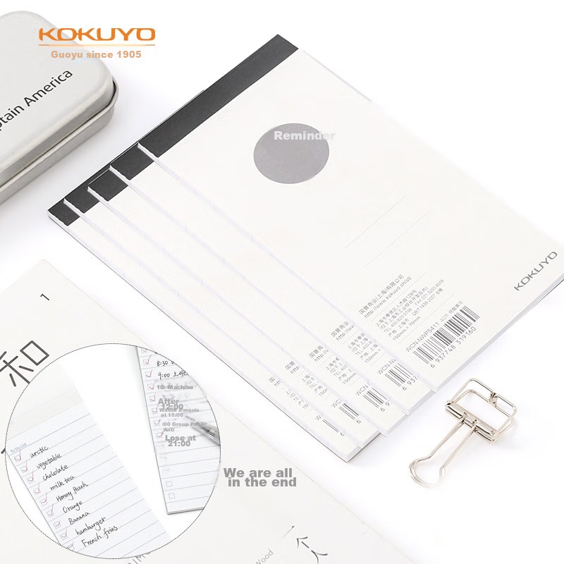 KOKUYO Gospel Student Blank Paper Draft Notebook for High School Entrance Exam, Draft Paper for Notes And Reminders, 15×7cm/40 Sheets, 5 Packs, WCN-NWP5411