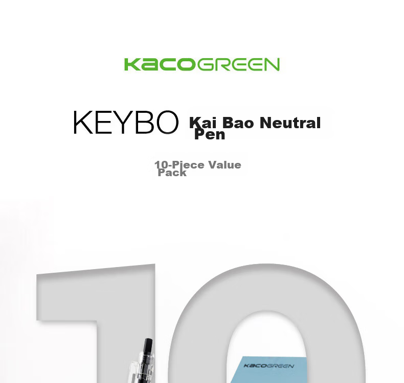[Back to School Essential] KACO Stationery 0.5mm Black Gel Pen, Retractable Pen, Classic Bullet Tip Signing Pen, Office Writing Pen, 10 Pens/Box, K11 1